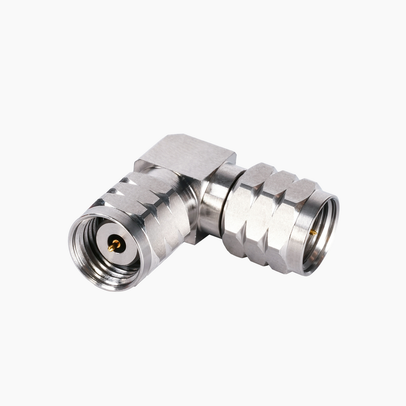 1.85mm Male to 1.85mm Male 90° Right Angle RF Adapter, DC to 67GHz