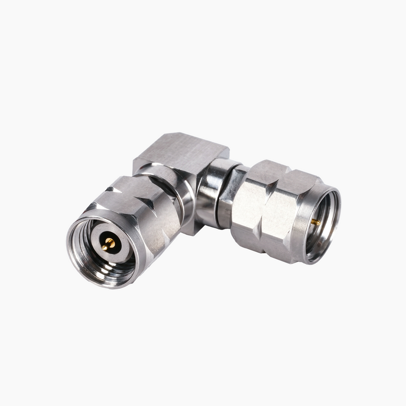 2.4mm Male to 2.4mm Male 90° Right Angle RF Adapter, DC to 50GHz