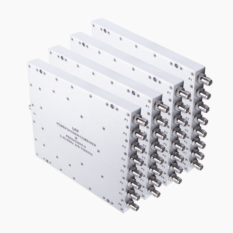 8-Way Power Divider/Combiner, 0.45-8GHz, SMA Female