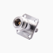N Female to SMA Female 4-Hole Flange RF Adapter, DC to 18GHz