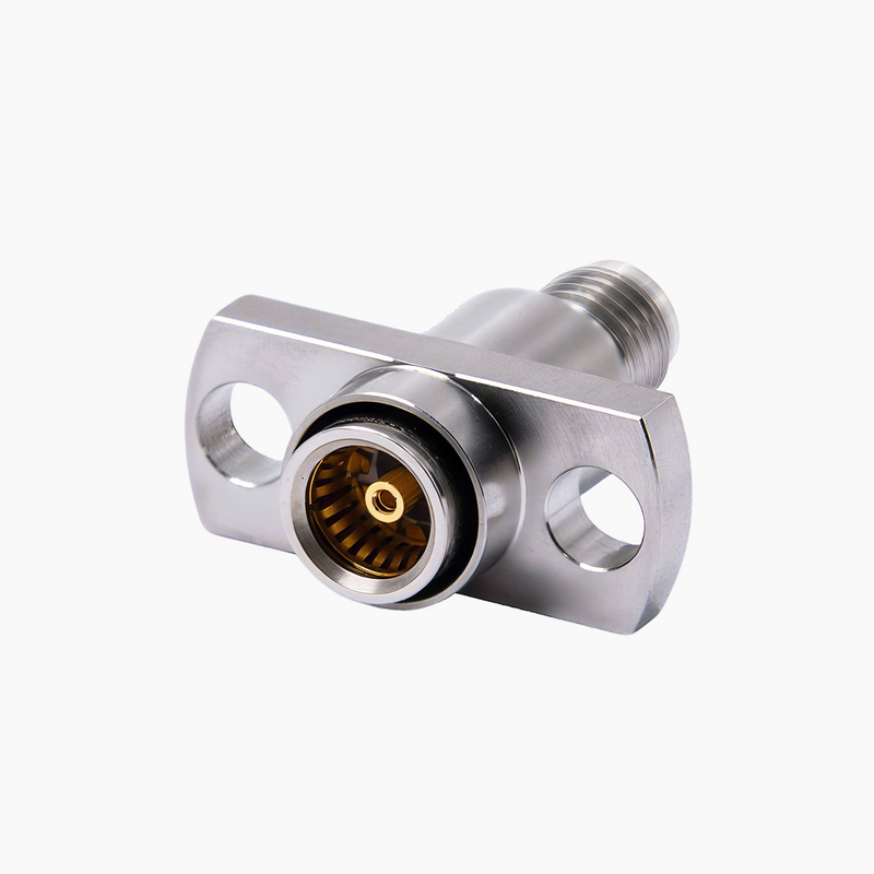 SMA Female to BMA Female 2-Hole Flange RF Adapter, DC to 18GHz