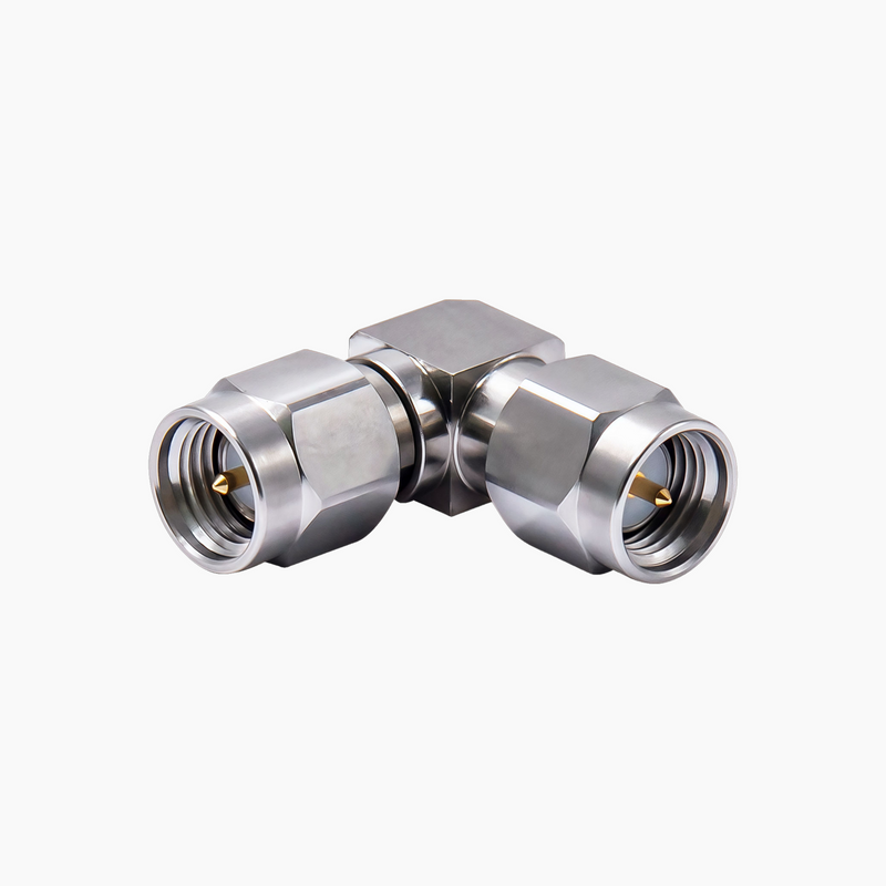 SMA Male to SMA Male 90° Right Angle RF Adapter, DC to 18GHz